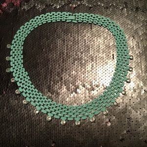 Teal diamond necklace